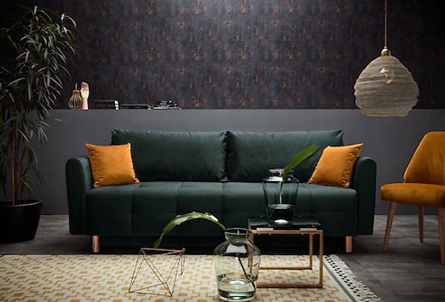 Home affaire Schlafsofa »Nordic« mit Federkern und Metallbeinen, Steppung i günstig online kaufen