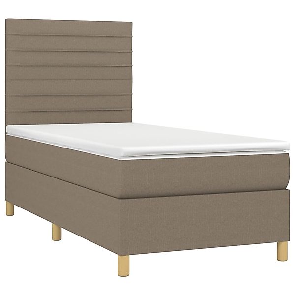 vidaXL Boxspringbett mit Matratze & LED Taupe 90x190 cm Stoff 3135481 günstig online kaufen