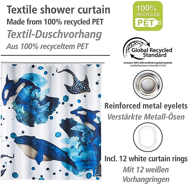 WENKO Duschvorhang "Aquaris", Höhe 200 cm, mit Meeresmotiv günstig online kaufen