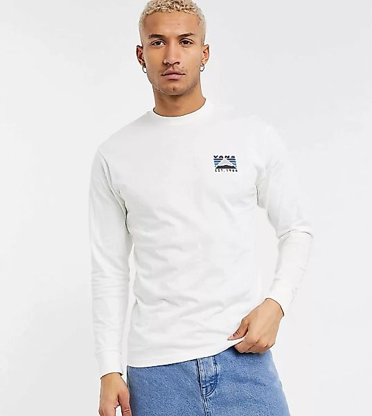 Vans – Langärmliges T-Shirt mit Bergmotiv auf der Rückseite in Cremeweiß, e günstig online kaufen
