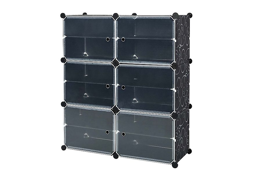 Mondeer Schuhregal Schuhschrank, DIY Schuhschrank mit 6 Tür, 12 Fächer, Kun günstig online kaufen