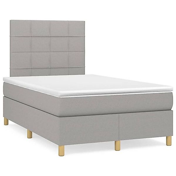 vidaXL Boxspringbett mit Matratze Hellgrau 120x200 cm Stoff1377611 günstig online kaufen