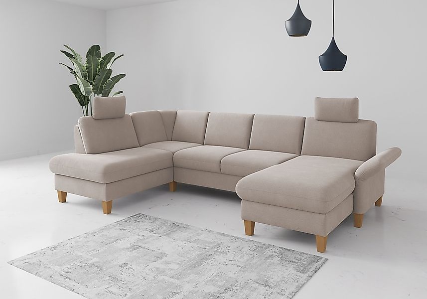 Home affaire Wohnlandschaft "Rochelle, U-Form" optional mit Armteilverstell günstig online kaufen