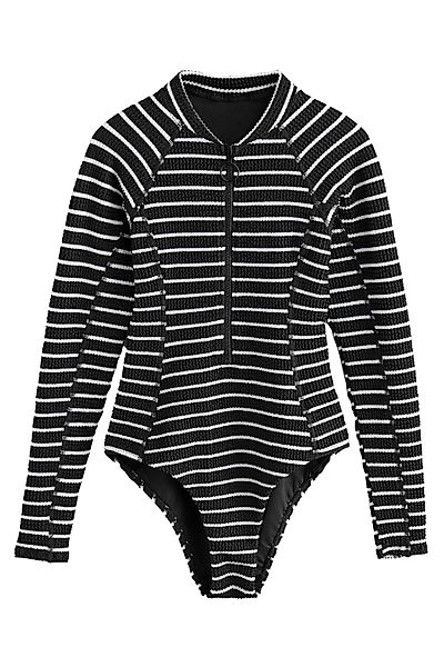 Next Badeanzug Langärmeliger Sonnenschutzbadeanzug Knitteroptik (1-St) günstig online kaufen