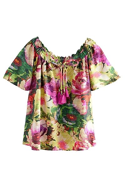 Next Blusenshirt Kurzärmliges Bardot-Oberteil mit Neckholder günstig online kaufen