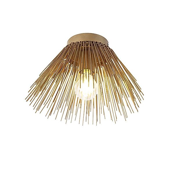 Qazqa Deckenleuchte Broom, ohne Leuchtmittel, E27, Gold/Messing, Landhaus, günstig online kaufen