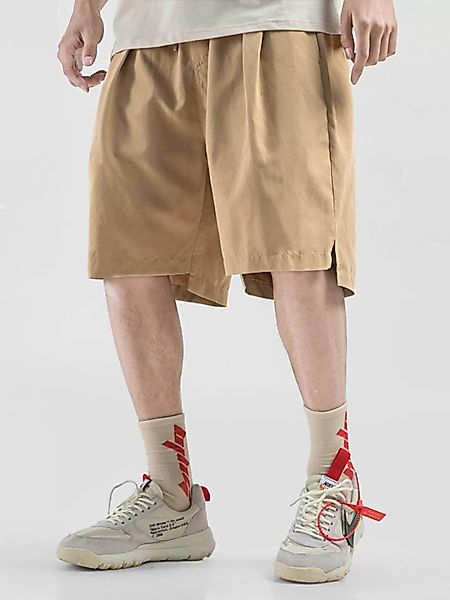 Männer Solid Color Drawstring Split Casual Shorts günstig online kaufen
