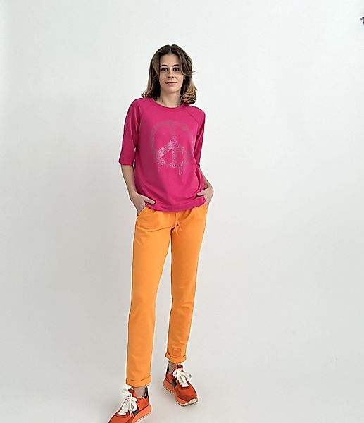 Zuckerwatte Sweatshirt mit PEACE Applikation aus günstig online kaufen