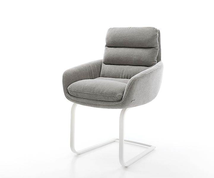 Freischwinger Abelia-Flex mit Armlehnen Strukturstoff Soft Grau Freischwing günstig online kaufen
