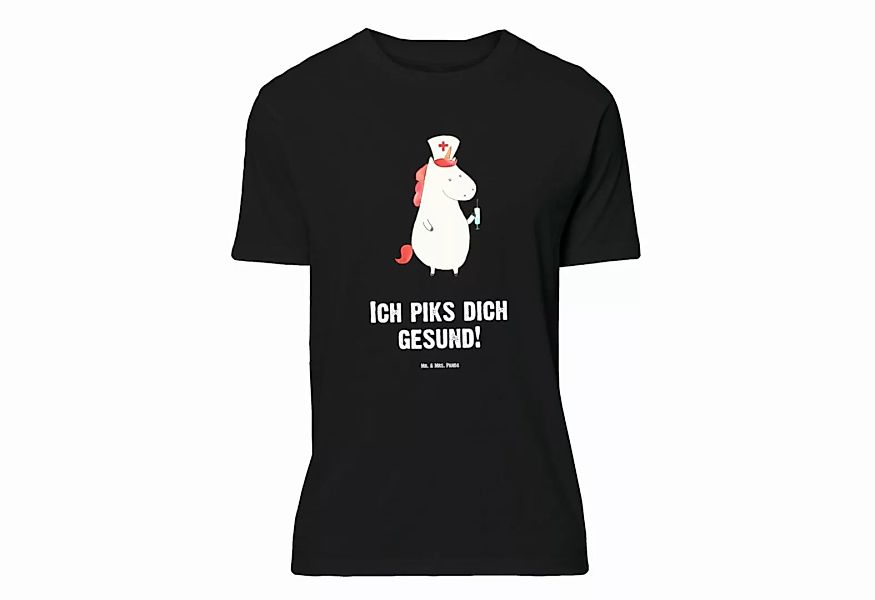 Mr. & Mrs. Panda T-Shirt Einhorn Krankenschwester - Schwarz - Geschenk, Par günstig online kaufen