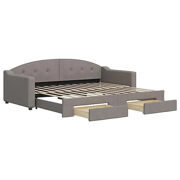 vidaXL Tagesbett Ausziehbar mit Schubladen Taupe 90x200 cm Stoff 3197569 günstig online kaufen