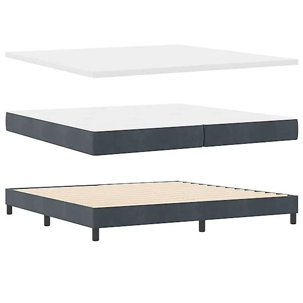 vidaXL Boxspringbett mit Matratze Dunkelgrau 200 x 200 cm Samt 3340461 günstig online kaufen