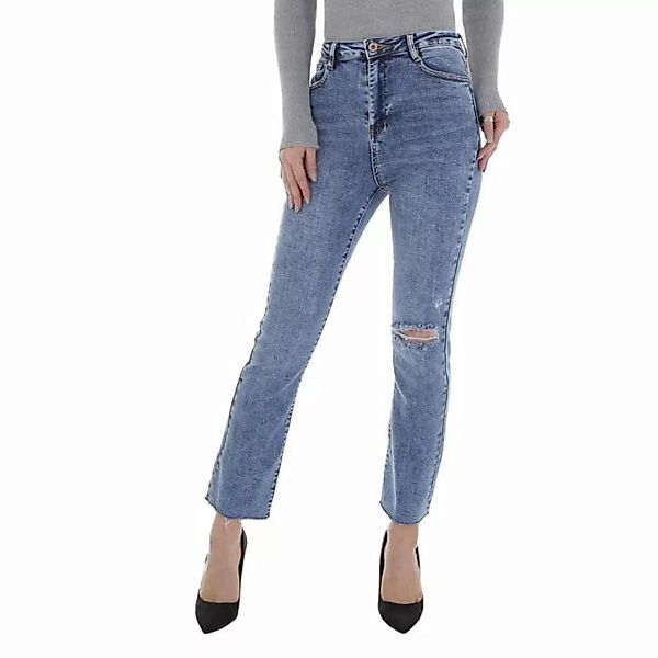 Ital-Design Bootcut-Jeans Damen Freizeit Destroyed-Look Stretch Bootcut Jea günstig online kaufen