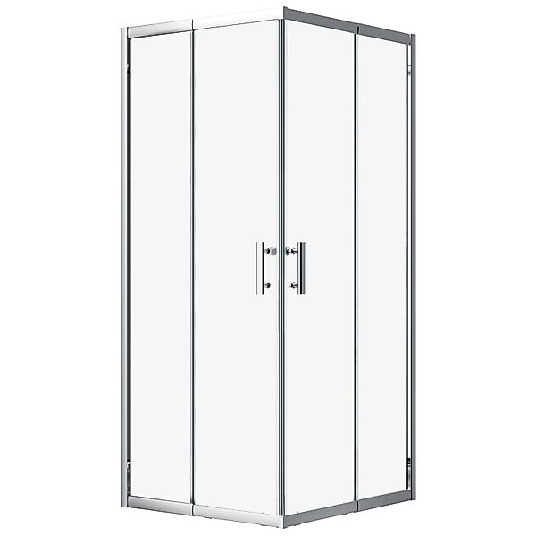 Bad Land Duschkabine Quadratisch HELA Chrom 80x80 190 cm Transparent Glas günstig online kaufen