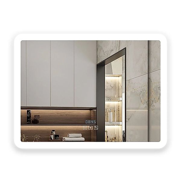 Aica Sanitär Badspiegel mit Bluetooth Uhr 70x50 cm Spiegel mit LED Beleucht günstig online kaufen