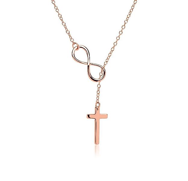 JEWLIX Y-Kette Y-Kette Rosé vergoldet mit Kreuz Infinity Anhänger SN0371 günstig online kaufen