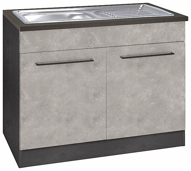 KOCHSTATION Spülenschrank "KS-Tulsa", 100 cm breit, 2 Türen, Metallgriff, M günstig online kaufen