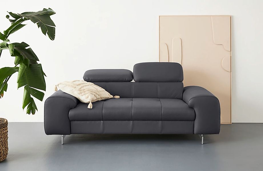 COTTA 2-Sitzer "Chef", Big-Sofa mit Kopfteilverstellung, edle Metallkufen günstig online kaufen