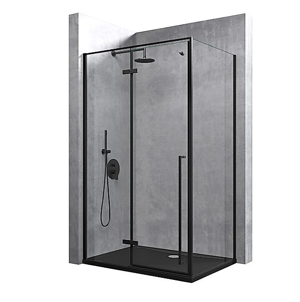 doporro Eckdusche Duschkabine Ravenna64 Eckdusche schwarz günstig online kaufen