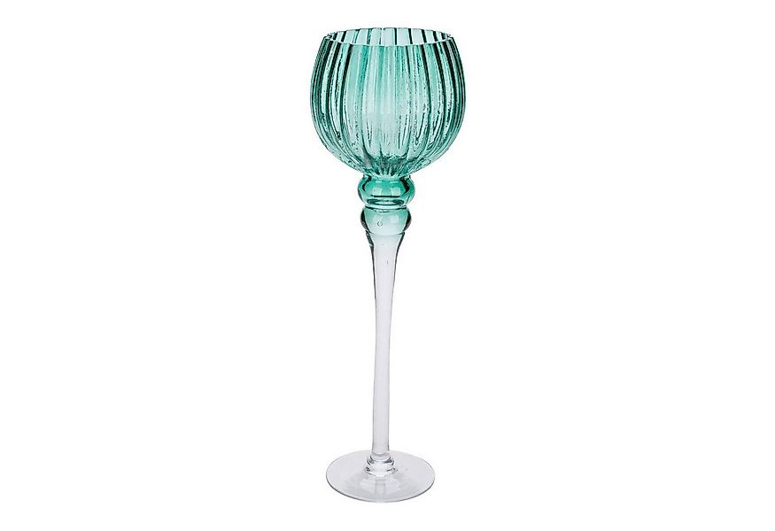 Goldbach Windlicht Vielseitiger Dekopokal aus Glas in Türkis - 30 x Ø 10 cm günstig online kaufen