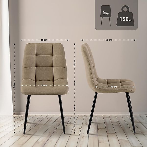 CLP Esszimmerstuhl Tilde (2er Set), Samt günstig online kaufen