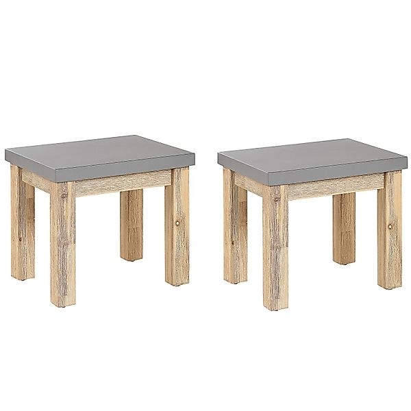 Beliani Gartenstuhl Grau Heller Holzfarbton 40x50x45 günstig online kaufen