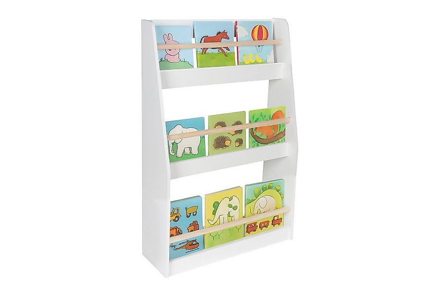 relaxdays Kinderregal Bücherregal Kinder 3 Fächer, weiß günstig online kaufen