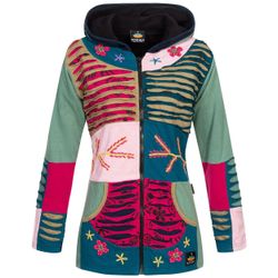 ankerglut Fleecejacke "Patchwork NUNAVUT LIGHT GRAY & NEW FLOWER POWER" günstig online kaufen