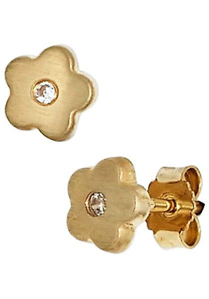 JOBO Paar Ohrstecker "Blume", 333 Gold mit Zirkonia günstig online kaufen