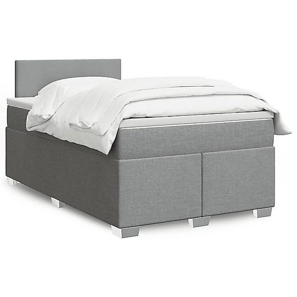 vidaXL Boxspringbett, Boxspringbett mit Matratze Hellgrau 120x190 cm Stoff günstig online kaufen