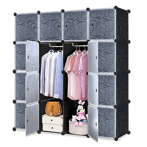 AUFUN Kleiderschrank Garderobe Schrank Regalsystem Mehrzweckschrank mit Tür günstig online kaufen