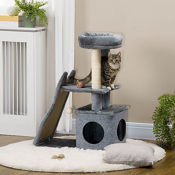 PawHut kleiner Kratzbaum für Katzen unter 4 kg, Katzenbaum mit Kratzbrett, günstig online kaufen