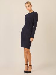 Apart Strickkleid mit Strukturmuster und Rundhalsausschnitt günstig online kaufen