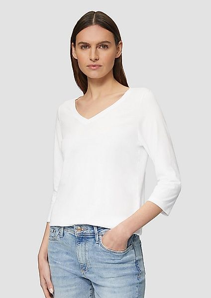 s.Oliver 3/4-Arm-Shirt T-Shirt Jerseyshirt mit V-Ausschnitt und 3/4-Ärmeln günstig online kaufen