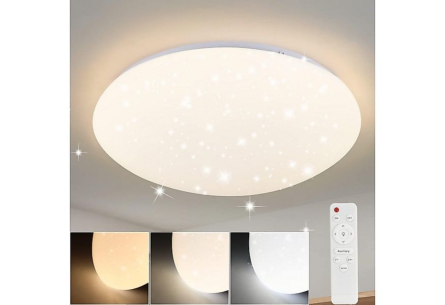 ZMH LED Deckenleuchte Whonzimmer Rund Deckenlampe Modern Sternhimmel Schlaf günstig online kaufen