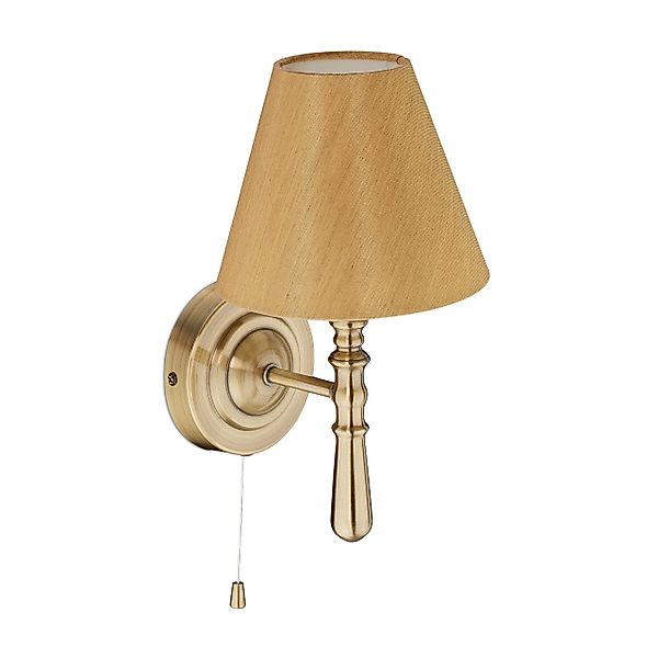 relaxdays Wandleuchte Wandlampe mit Schirm, Messing günstig online kaufen