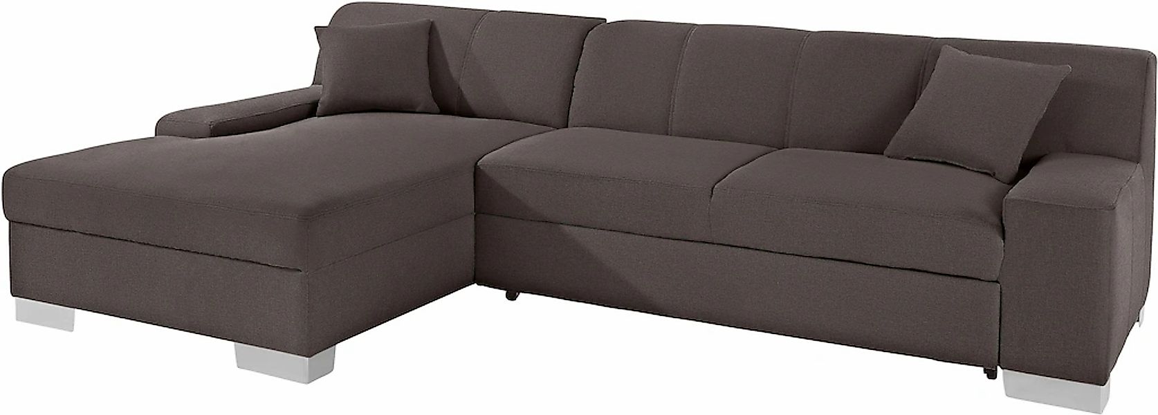 DOMO collection Ecksofa "Bero, elegant und zeitlos, flache Armlehnen, L-For günstig online kaufen