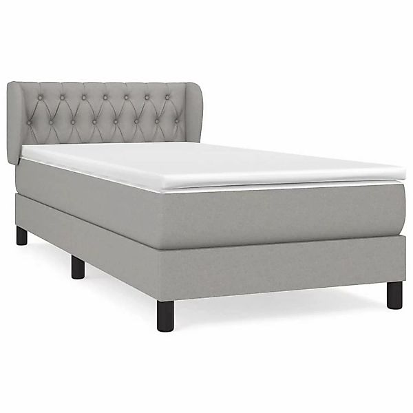 vidaXL Boxspringbett mit Matratze Hellgrau 90x200 cm Stoff1388692 günstig online kaufen