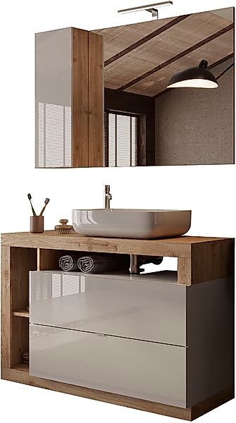 welltime Badmöbel-Set Hamburg, Badezimmerset 2tlg. Breite günstig online kaufen