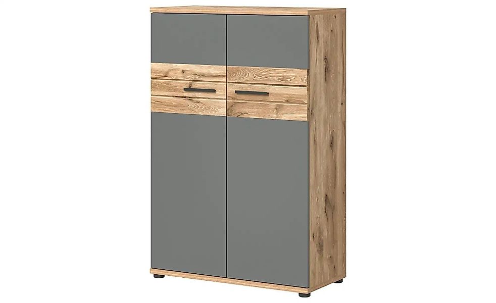 xonox.home Aktenschrank in Nox Oak / Basalt Grau - 80x122x37cm (BxHxT) günstig online kaufen