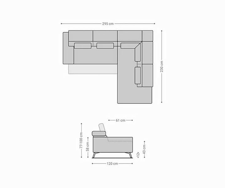 DELIFE Ecksofa Catan, Mikrofaser Anthrazit 295x230 Ottomane rechts Relaxfun günstig online kaufen