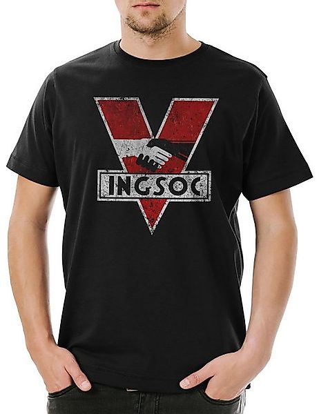 Urban Backwoods Print-Shirt 1984 Logo Vintage Ingsoc Herren T-Shirt Big Oce günstig online kaufen
