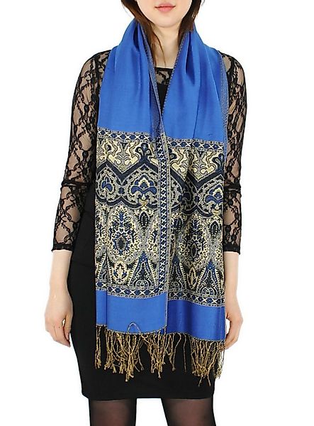 dy_mode Modeschal Elegante Damen Stola Schal Halstuch mit goldfarbenem Glan günstig online kaufen