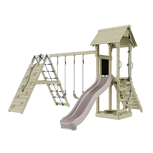 OutdoorToys Spielturm Kiruna mit Kinderschaukel Altrosa günstig online kaufen