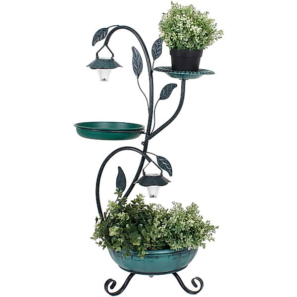 Garden Pleasure Pflanzständer mit Solar-Beleuchtung 78 cm x 45 cm x 31 cm G günstig online kaufen