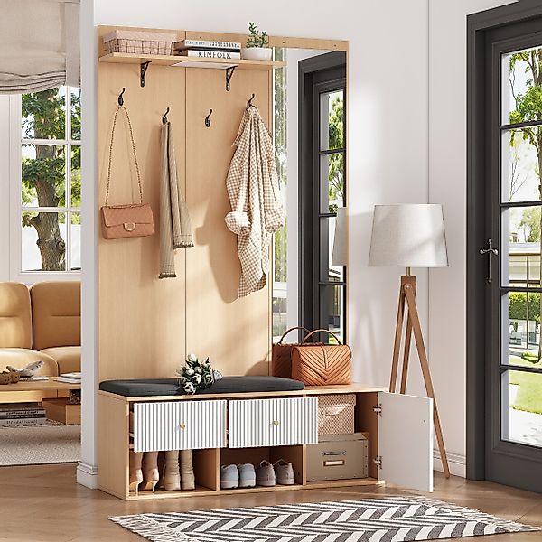Merax Garderoben-Set 7-in-1 Flurschrank Flurmöbel in günstig online kaufen