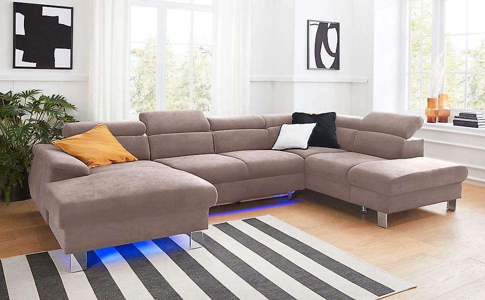 COTTA Wohnlandschaft "Komaris U-Form, B: 320 cm" mit Kopfteilverstellung, o günstig online kaufen