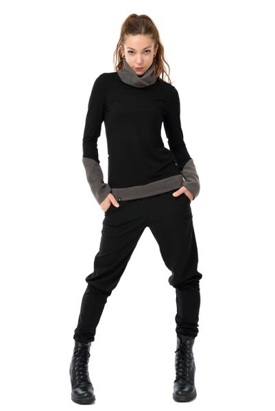 3Elfen Rollkragenpullover Winter Sweatshirt schwarz mit günstig online kaufen