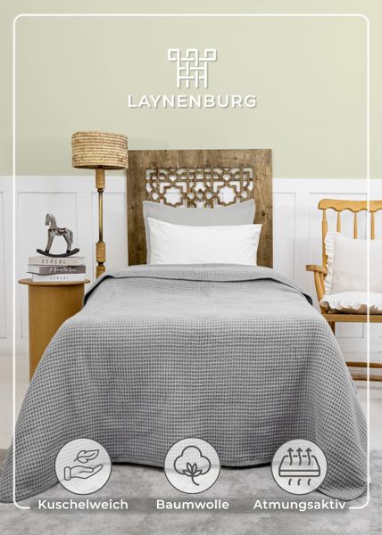 Wohndecke Wohndecke Waffelpique aus Baumwolle - günstig online kaufen
