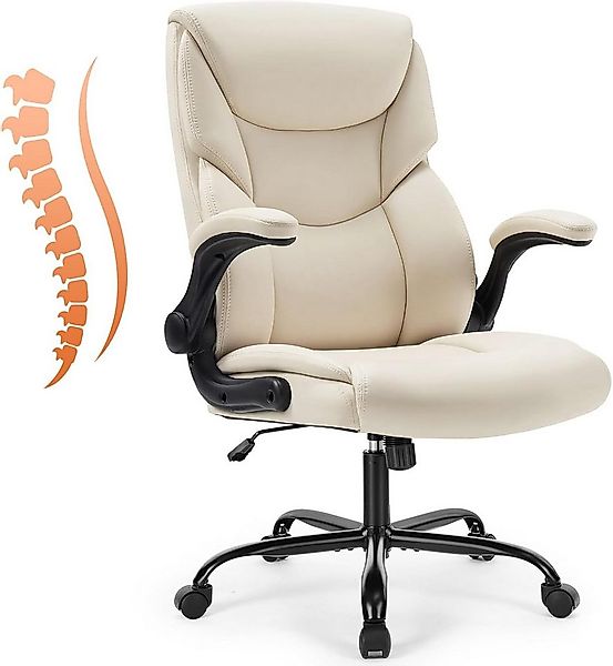 DUMOS Chefsessel Ergonomic Bürostuhl Pu-Leder Office Chair Armlehnen Drehba günstig online kaufen
